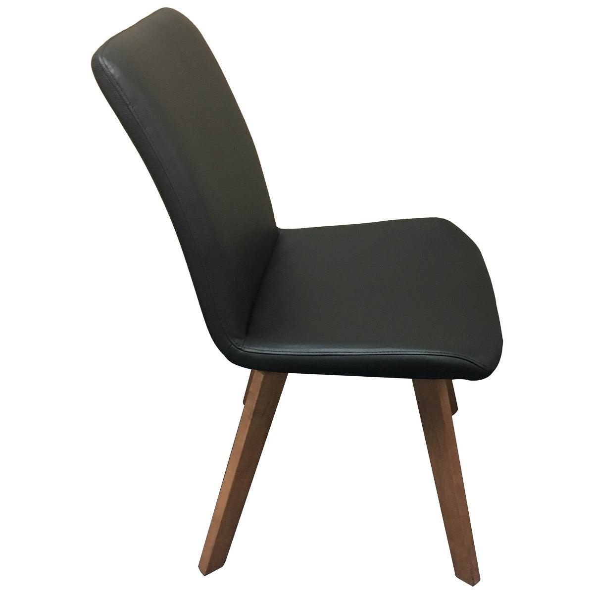 MILA TOP GRAIN LEATHER SWIVEL DINING CHAIR IN BLACK