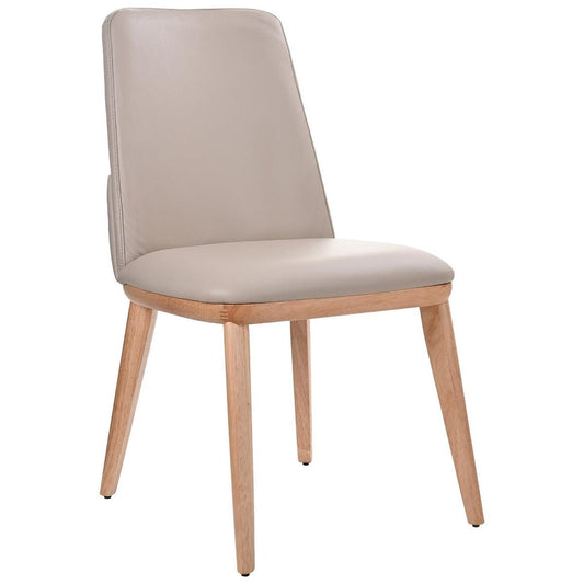 BENSON TOP GRAIN LEATHER DINING CHAIR IN LIGHT MOCHA - MyChocolateWood