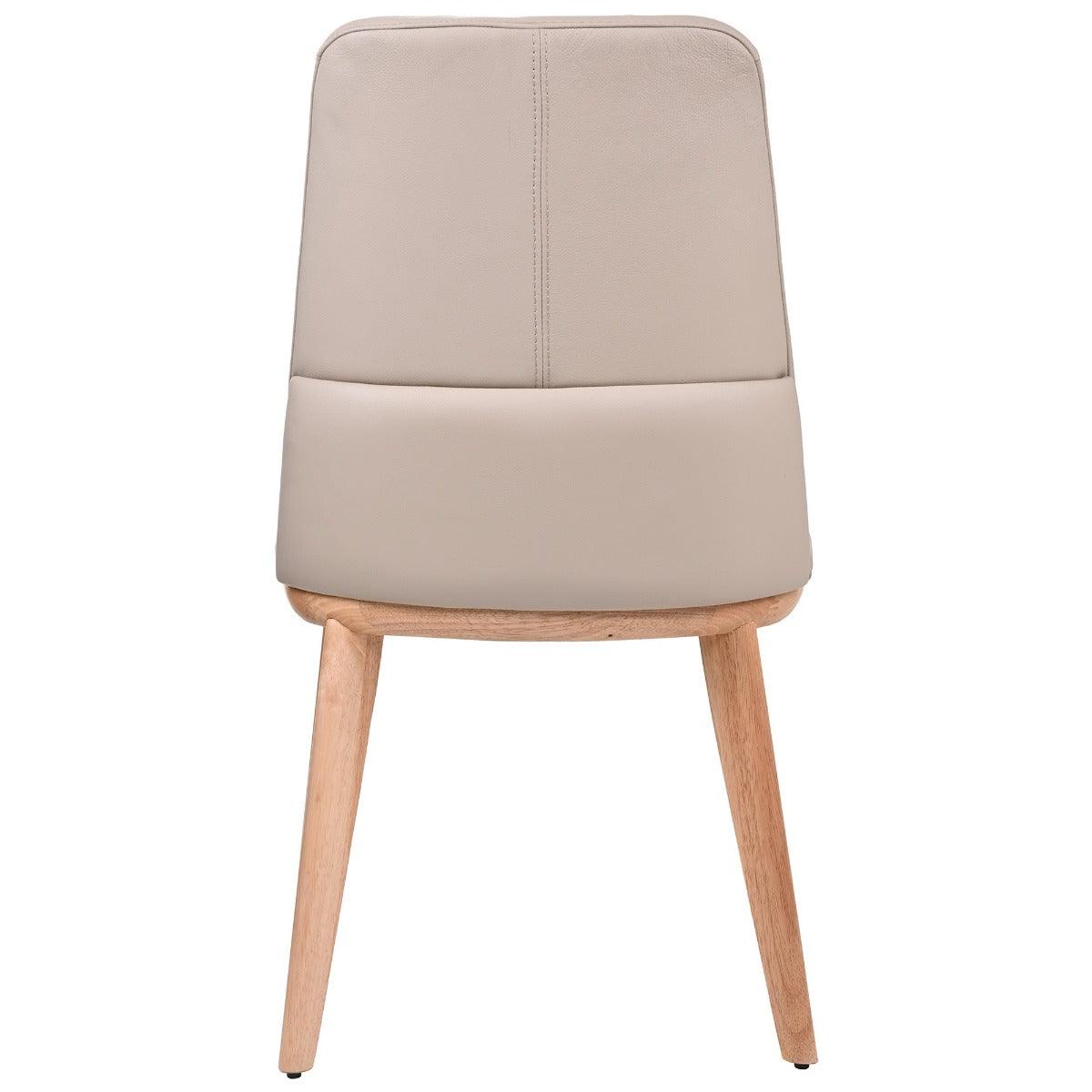 BENSON TOP GRAIN LEATHER DINING CHAIR IN LIGHT MOCHA - MyChocolateWood