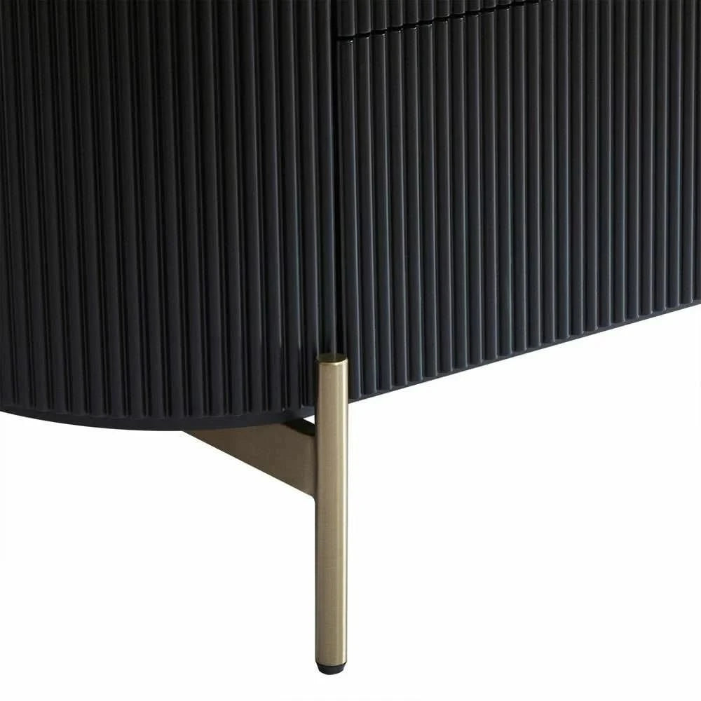 DENEUVE 3 DRAWER CHEST OF DRAWERS BLACK WITH CARRARA MARBLE TOP