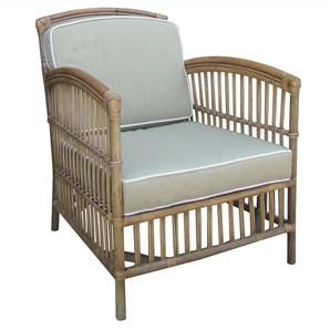 SHIPTON HAMPTONS RATTAN ARMCHAIR IN TOBACCO/TAUPE CUSHION  - MyChocolateWood