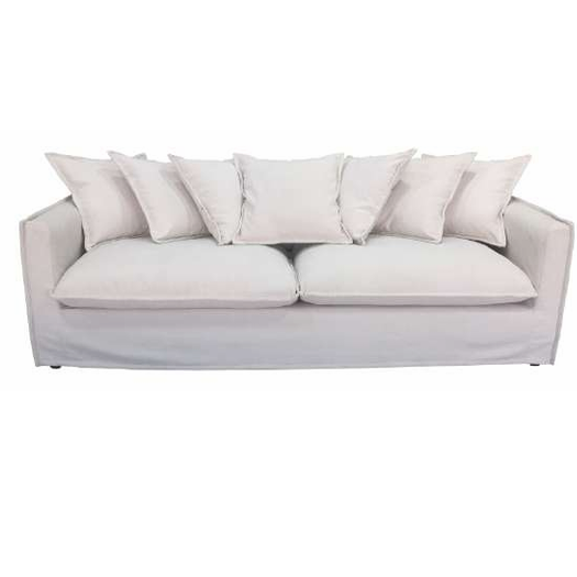 SALIS 3-SEATER SOFA FABRIC WITH 7 CUSHIONS IN STONE COLOUR