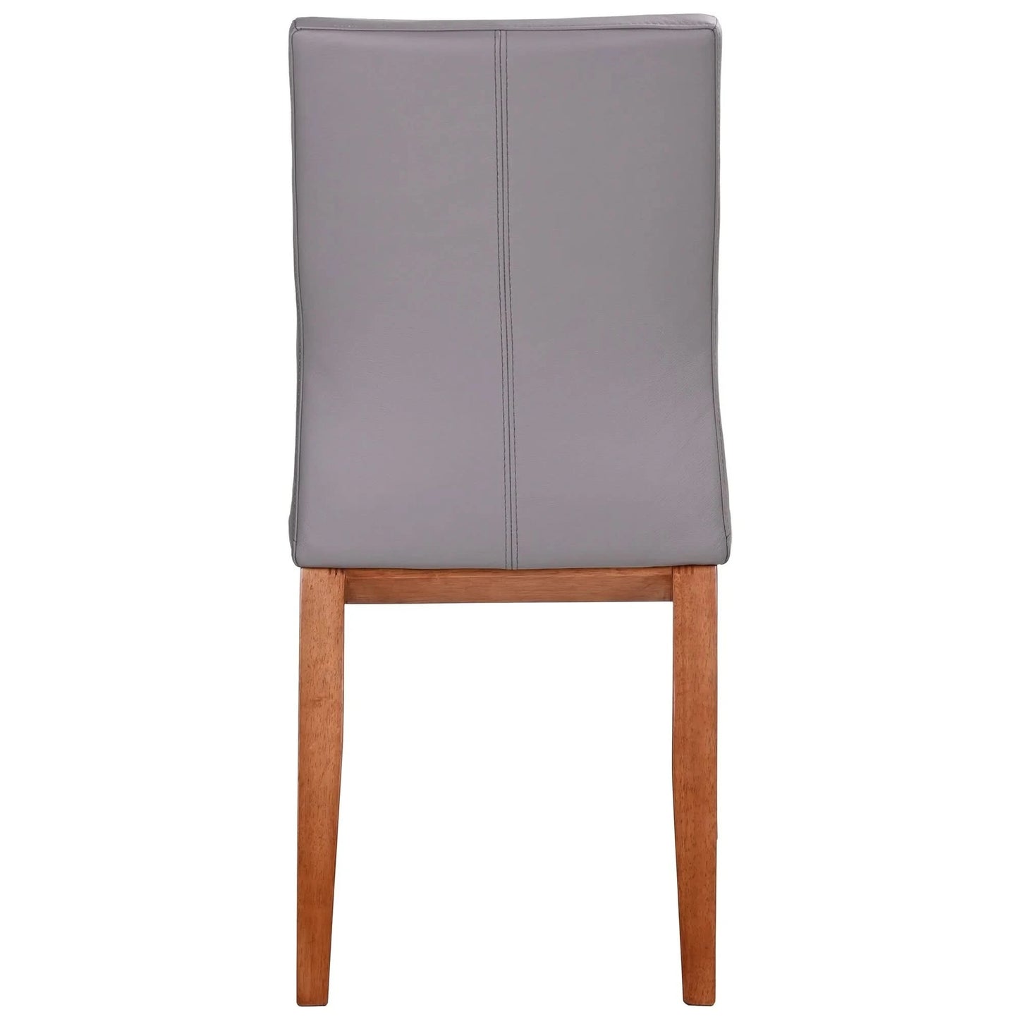 OAKLEY LEATHER DINING CHAIR MID-GRAY/BLACKWOOD