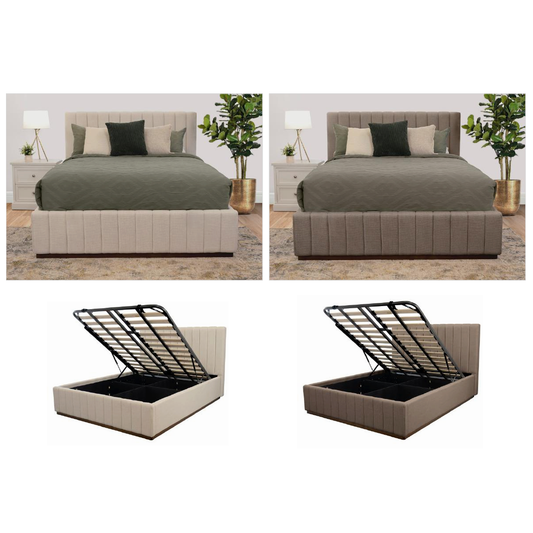 ZADIA GAS LIFT STORAGE QUEEN SIZE BED SMOKE