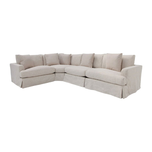 LIVINGSTON 3-PIECE FABRIC MODULAR LOUNGE SOFA  'LEMAY' KHAKI COLOUR