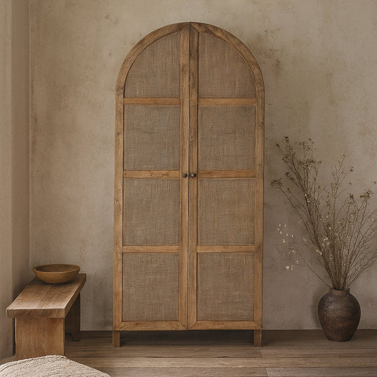 JASPA ARCHED OLD ELM CABINET STORAGE CABINET CUPBOARD