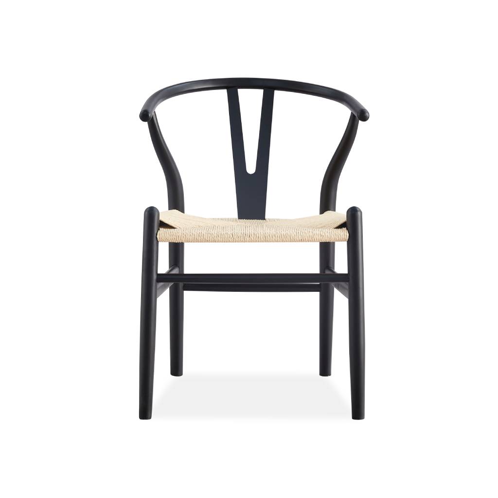 AXWYN  SOLID RUBBERWOOD DINING TABLE NATURAL/BLACK 200CM WITH 6 ARC BLACK/NATURAL DINING CHAIRS