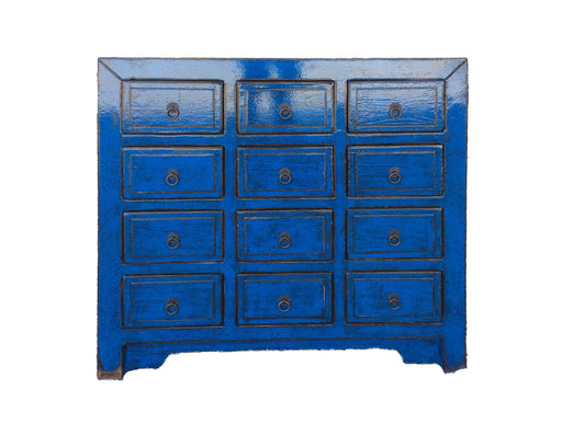 MINGZU H18 CHINESE ANTIQUE RECYCLED  PINE TIMBER BUFFET/DRESSER 12 DRAWERS 90CM