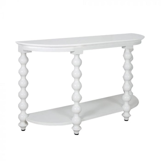 CAROLYN MINDI WOOD CONSOLE TABLE IN SOLID WHITE