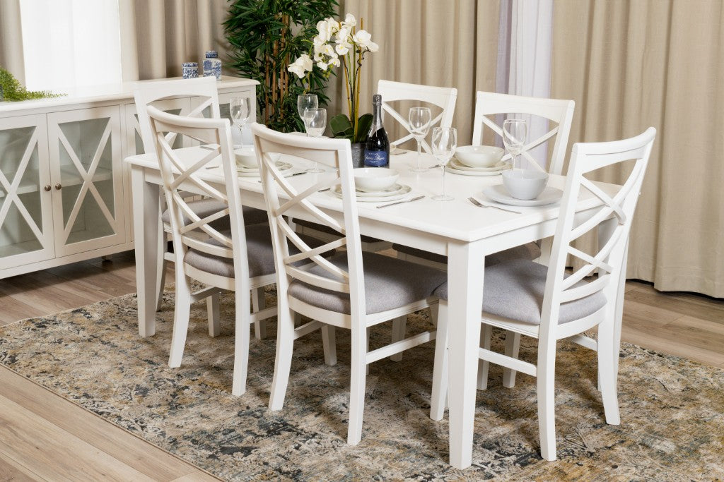 LUGANO HAMPTONS STYLE ACACIA NEW DINING CHAIR W:48XD:59XH103CM