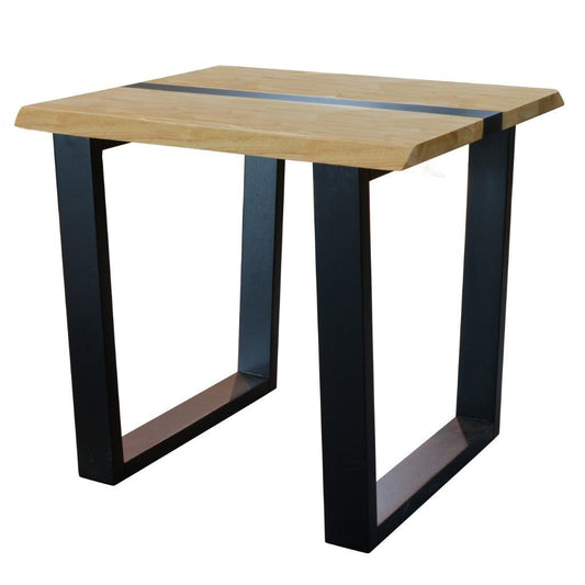 AXWYN SOLID RUBBERWOOD LAMP TABLE NATURAL/BLACK - MyChocolateWood