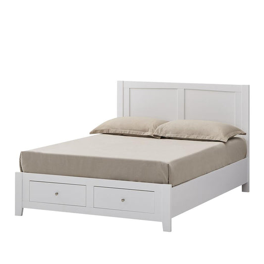 SELENE RUBBERWOOD DOUBLE BED WITH 2 DRAWERS WHITE