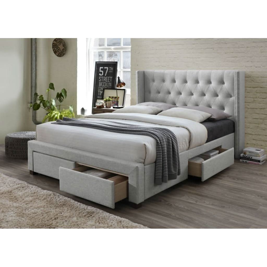 GREER 4-DRAWER DOUBLE STORAGE BED STONE