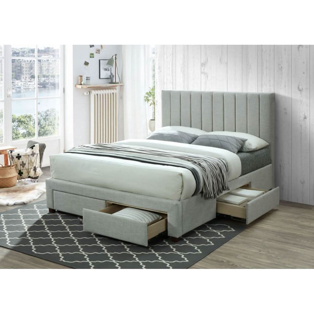 HESTER 4-DRAWER KING SIZE STORAGE BED STONE