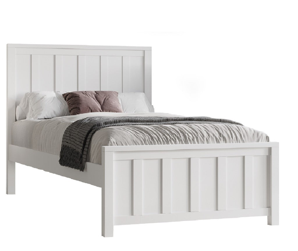 BAYLIN RUBBERWOOD DOUBLE BED WHITE