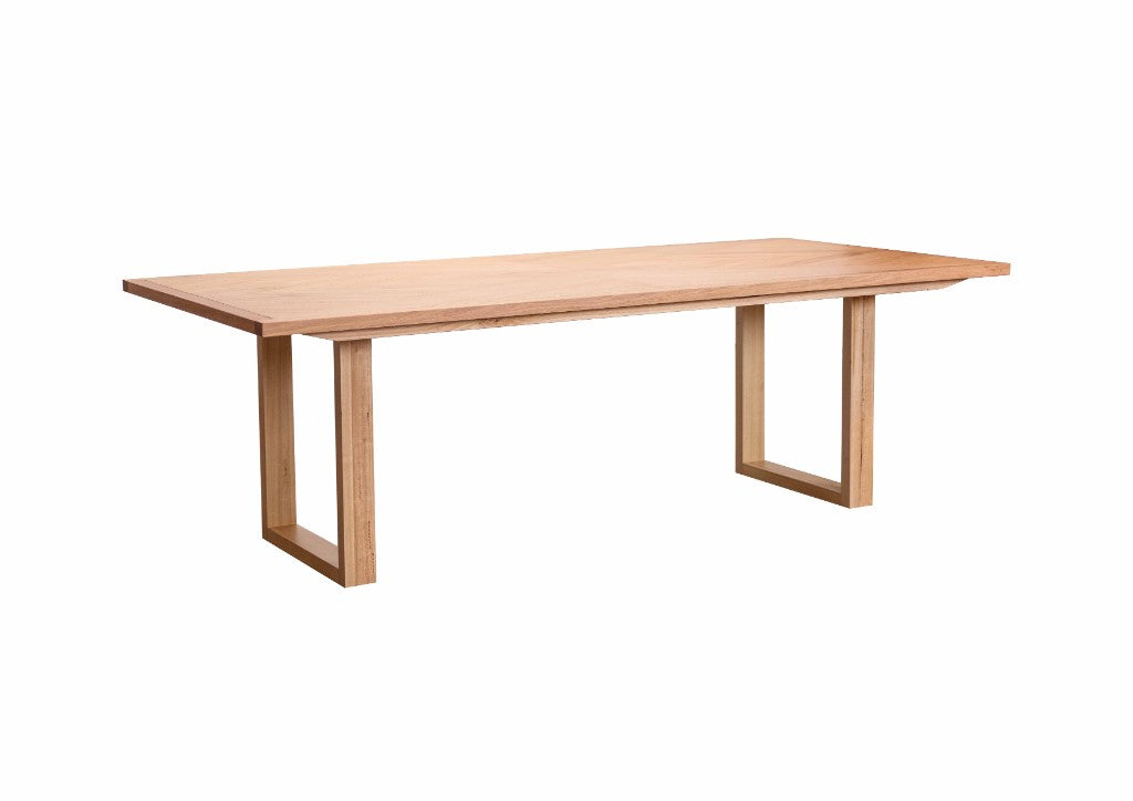 KIPLING MESSMATE TIMBER RECTANGULAR DINING TABLE NATURAL 240CM & 8 KIPLING DINING CHAIRS