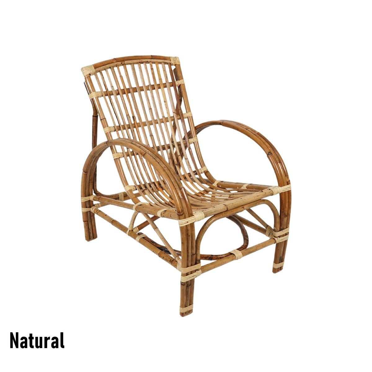 TOMO NATURAL RATTAN VERANDAH CHAIR LOUNGE CHAIR ACCENT CHAIR/ ARMCHAIR /EASY CHAIR