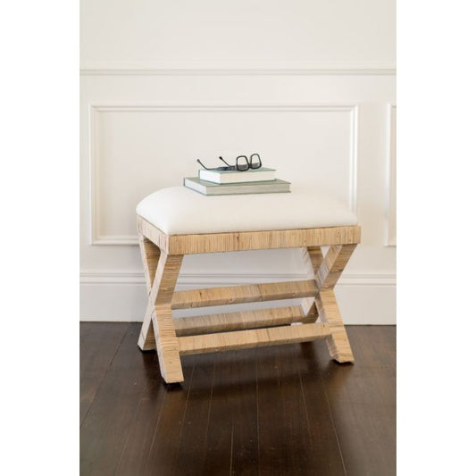 CROZAT MAHOGANY/RATTAN BENCH NATURAL SMALL