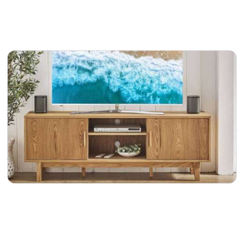 STROUD ELM VENEER TIMBER/MDF 2-DOOR ETU TV UNIT NATURAL