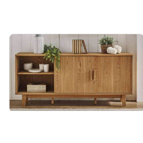 STROUD ELM VENEER TIMBER/MDF 4-DRAWER 2-DOOR BUFFET/SIDEBOARD NATURAL