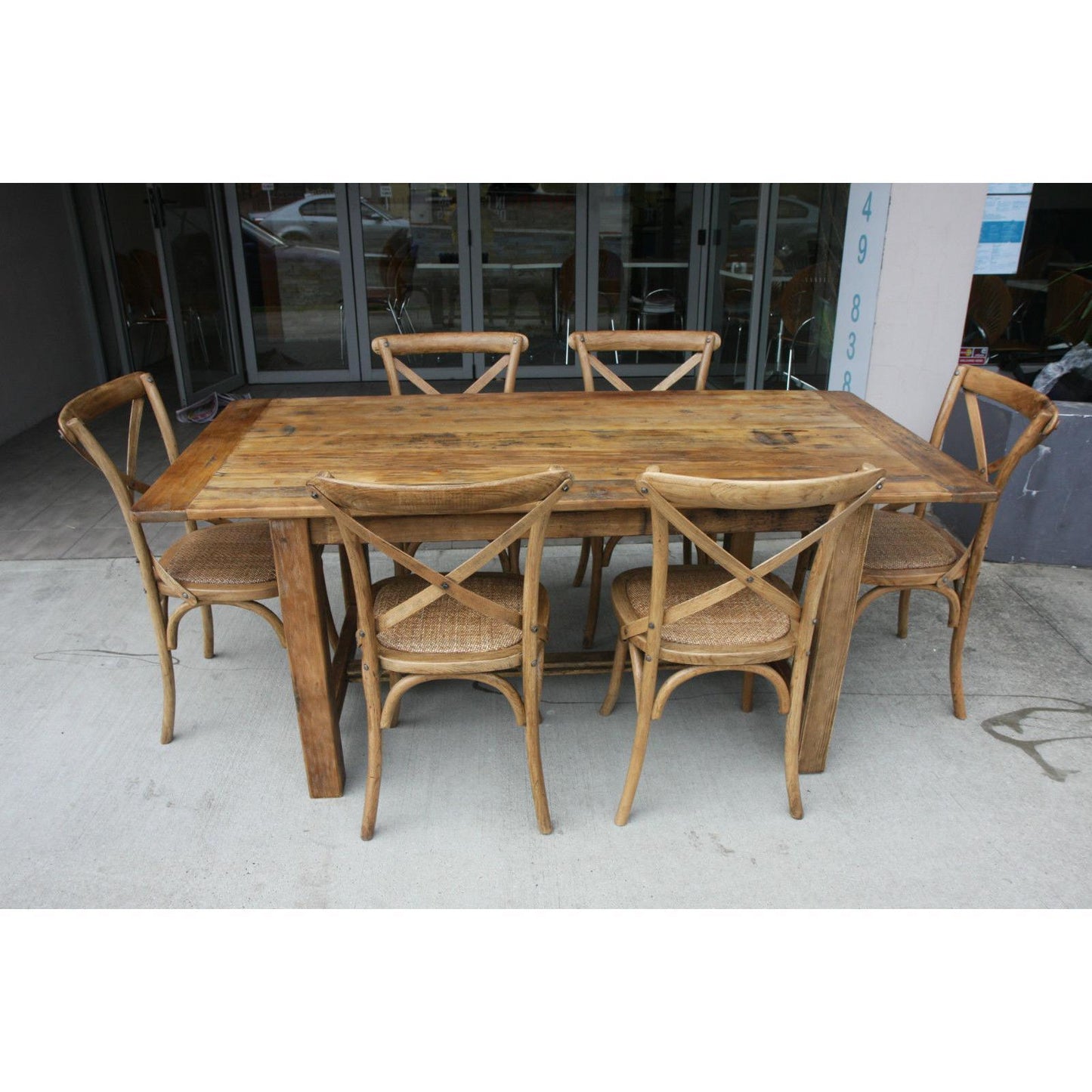 SHANGAHI RUSTIC PROVINCIAL DINING SET (TABLE + 6 CHAIRS)