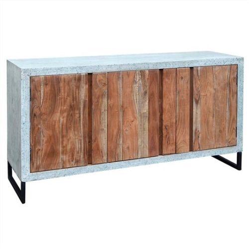 THE CONCRETE VINTAGE TIMBER SIDEBOARD / BUFFET - 3-DOOR - 158CM LAC&MATT FINISH FLOOR STOCK CLEARANCE - MyChocolateWood