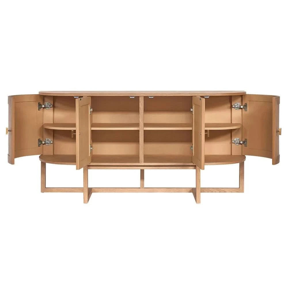 ENNIS OAK & OAK VENEER 4-DOOR BUFFET/SIDEBOARD OAK