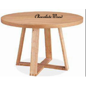 STROUD ELM VENEER TIMBER/MDF ROUND DINING TABLE 120CM NATURAL