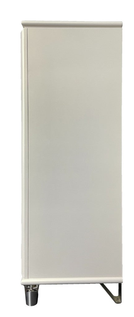 FLORIS SOLID RUBBERWOOD 5 DRAWER TALLBOY/CHEST OF 5 DRAWERS IN GOLD