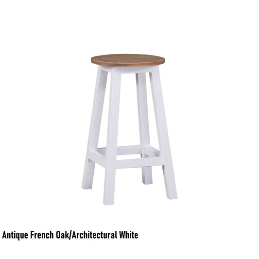 VEREZ PROVINCIAL COUNTER STOOL - ANTIQUE FRENCH OAK/ARCHITECTURAL WHITE