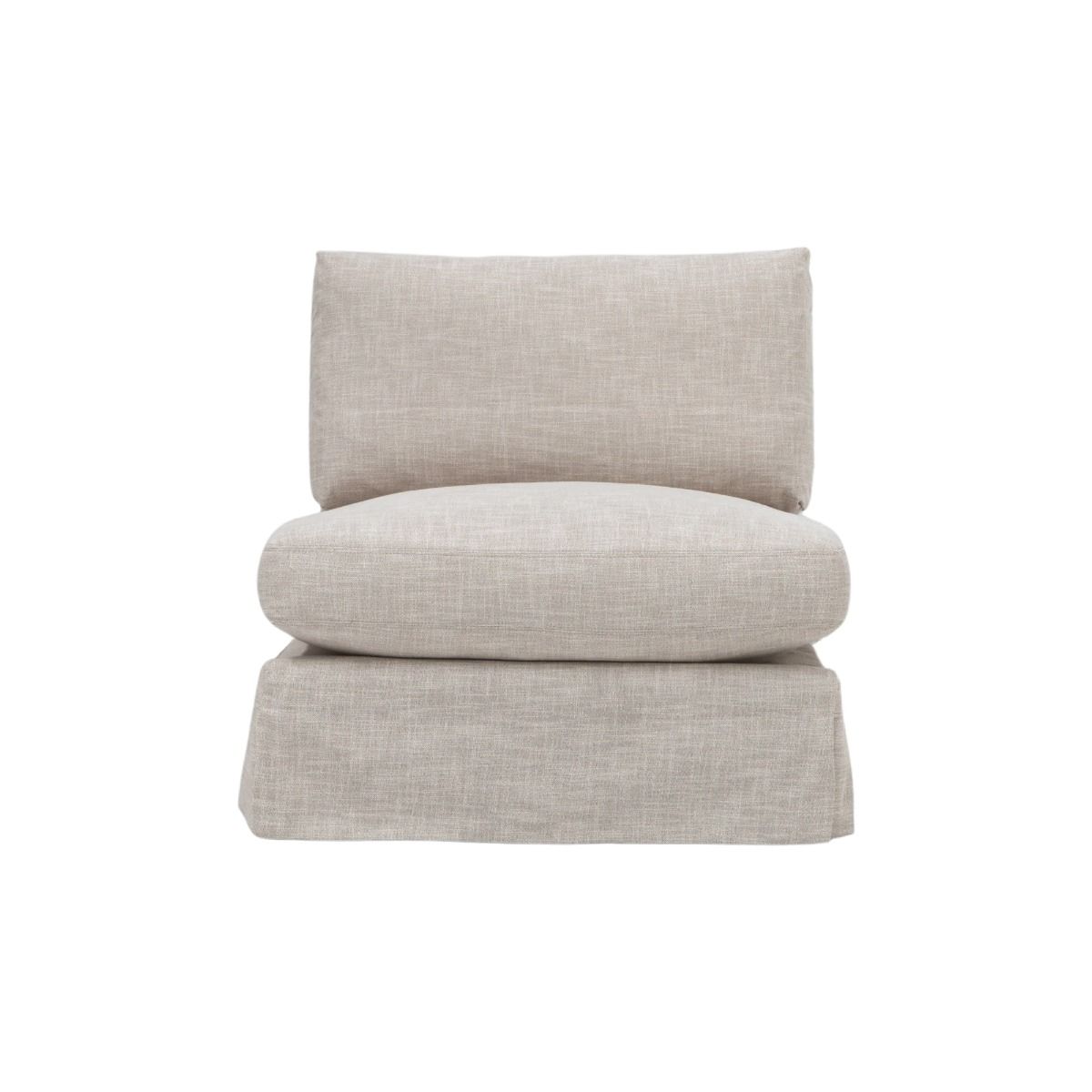 LIVINGSTON FABRIC ARMLESS LOUNGE CHAIR 'LEMAY' KHAKI COLOUR