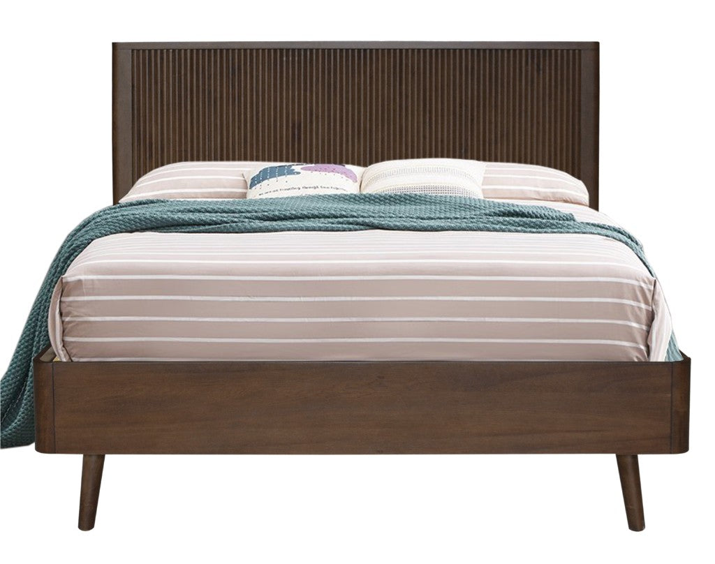 SEVERIN SOLID & VENEER MALAYSIAN HARDWOOD KING BED WALNUT