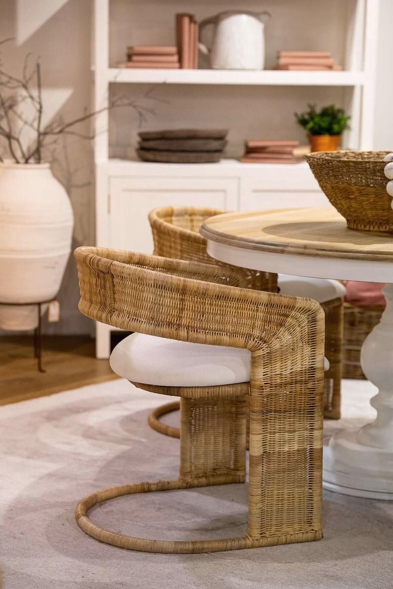 FORSTER RATTAN DINING CHAIR IN NATURAL OR WHITE