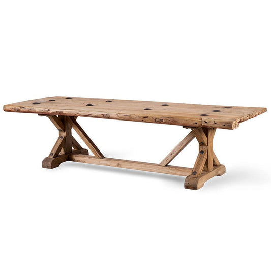BORDEAUX ANTIQUE DOOR TABLE IN RECLAIMED ELM 160CM - MyChocolateWood