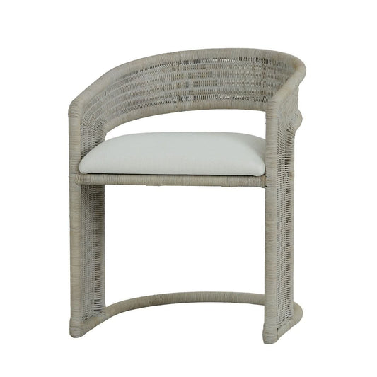FORSTER HAMPTON RATTAN DINING CHAIR IN WHITE