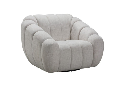 BRIELLE FABRIC ARMCHAIR 1 SINGLE SOFA WITH 360 DEGREE SWIVEL BEIGE