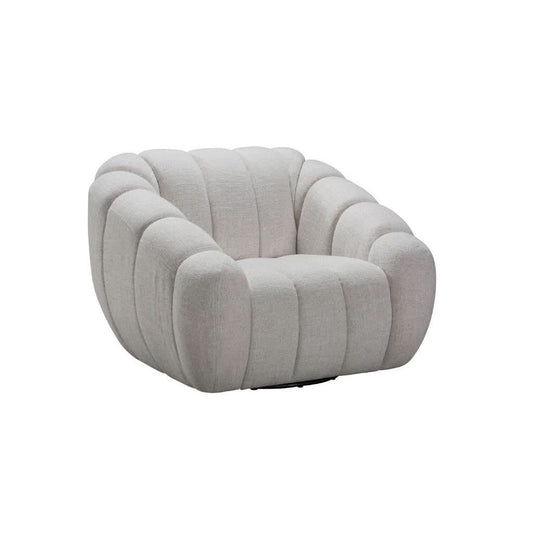 BRIELLE FABRIC ARMCHAIR 1 SINGLE SOFA WITH 360 DEGREE SWIVEL BEIGE