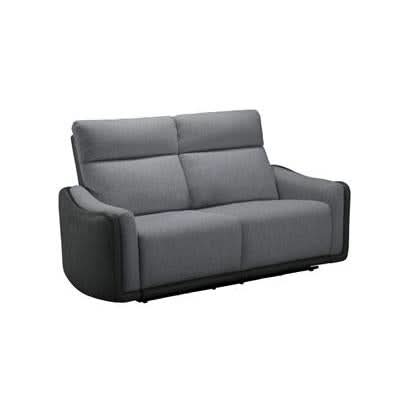 LUND FABRIC 2-SEATER SINGLE POWER ELECTRIC RECLINER SOFA TWO TONE GREY