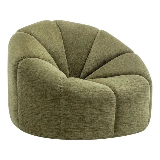 MADELEY CHENILLE SWIVEL OCCASIONAL CHAIR ARMCHAIR OLIVE