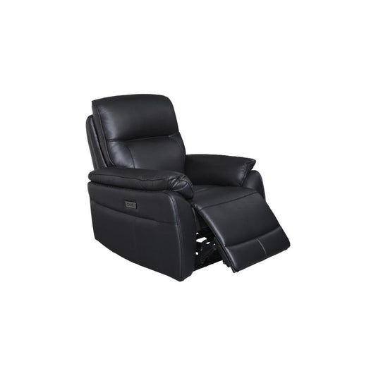 PERSI GENUINE LEATHER SINGLE RECLINER ARMCHAIR BLACK - MyChocolateWood