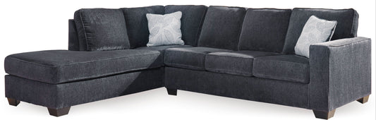 ASTOR LHF CHENILLE CHAISE WITH SOFA BED SLATE COLOUR