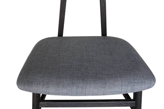 MEDRANO OAK DINING CHAIR FABRIC SEAT SANDBLASTED BLACK 49X50.6X80CM