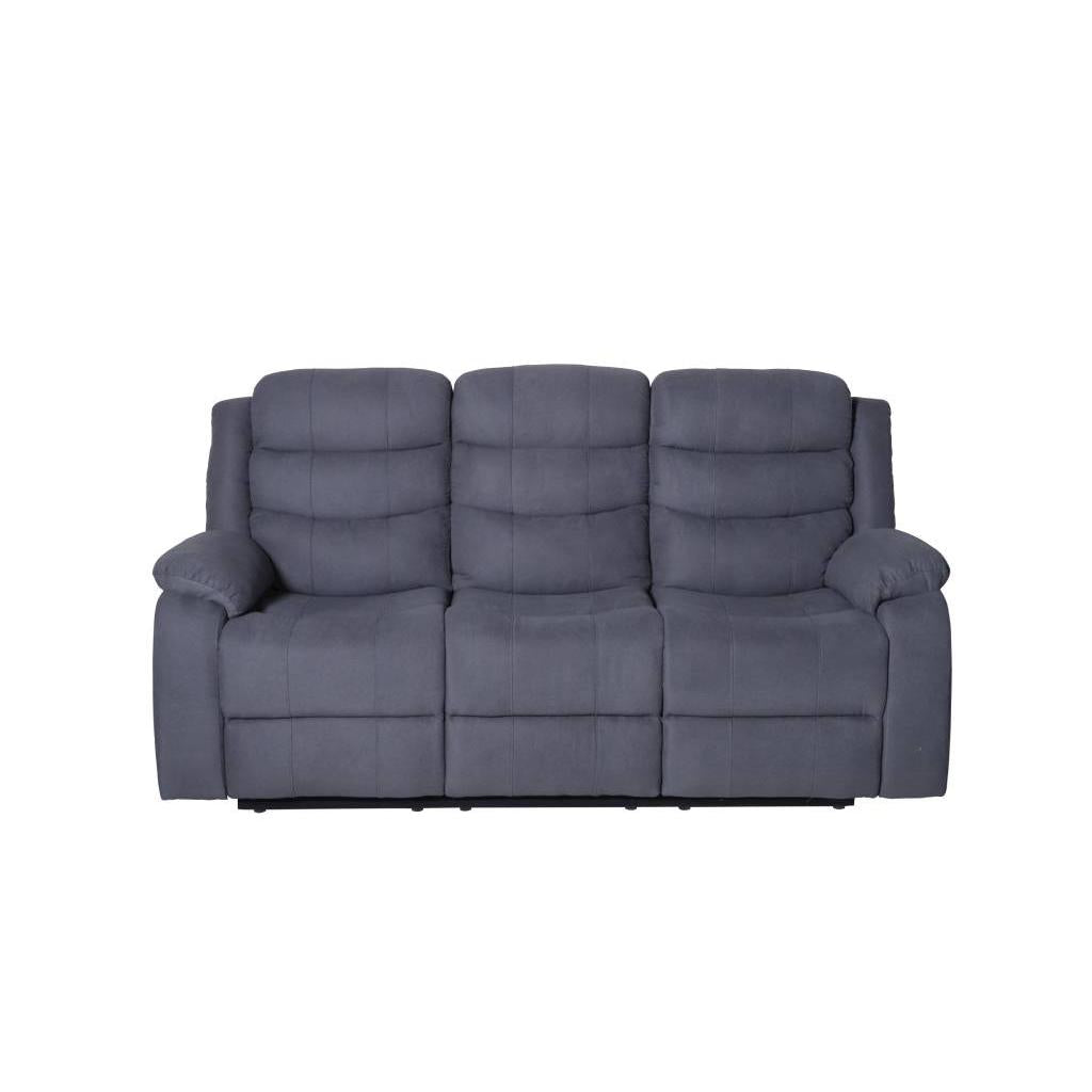 COURTNAY FABRIC 3-SEATER + 2-SINGLE ARMCHAIR RECLINERS LOUNGE SUITE MEDIUM - MyChocolateWood