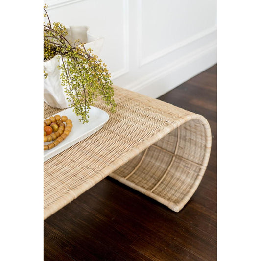 FORSTER  HAMPTON RATTAN COFFEE TABLE  NATURAL