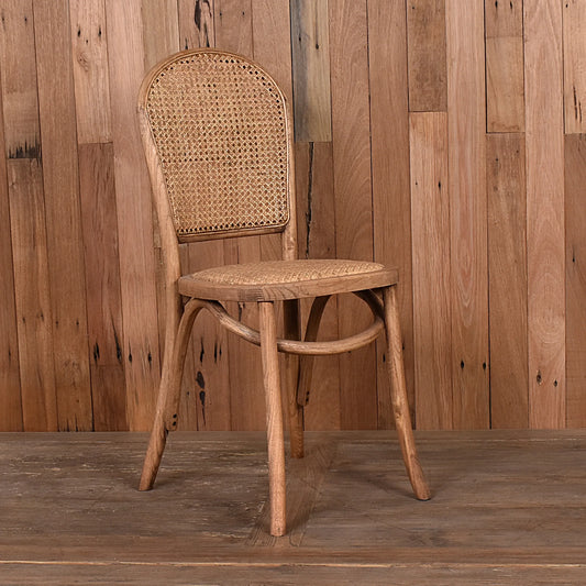 DUMAS SOLID OAK & RATTAN DINING CHAIR NATURAL