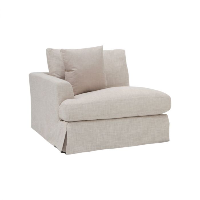 LIVINGSTON LAF FABRIC LOUNGE CHAIR 'LEMAY' KHAKI COLOUR
