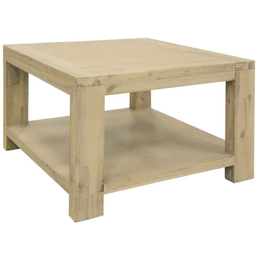 RIPLEY SOLID ACACIA TIMBER LAMP TABLE/SIDE TABLE WITH SHELF BRUSHED SMOKE