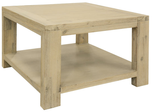 RIPLEY SOLID ACACIA TIMBER LAMP TABLE/SIDE TABLE WITH SHELF BRUSHED SMOKE