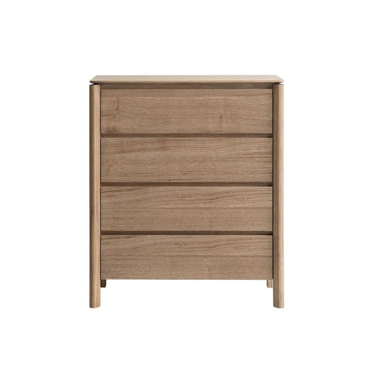 AKSEL MESSMATE TIMBER 4-DRAWER TALLBOY/CHEST OF DRAWERS LIGHT SMOKE