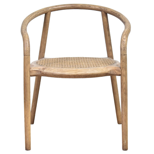 MERSEY SOLID OAK DINING CHAIR W/RATTAN SEAT NATURAL